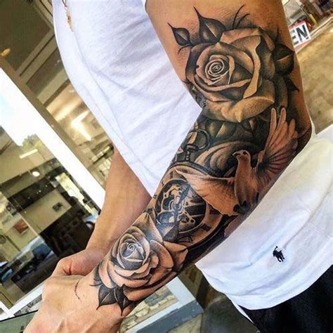 male flower tattoo ideas|full sleeve flower tattoos.